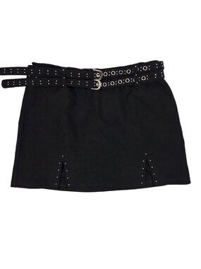 Dolls Kill Delias Belted Riveted Rave Skirt Skort S Emo Goth Grunge Punk 90s Y2K
